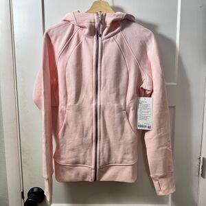 LULULEMON Scuba Full Zip  Hoodie - Strawberry Milkshake & Silver - 10 NWT